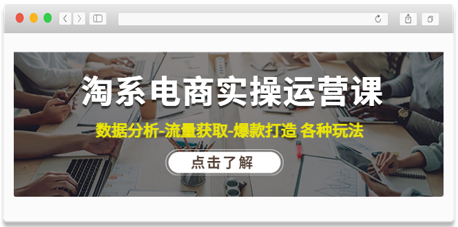 （4463期）淘系电商实操运营课：数据分析-流量获取-爆款打造 各种玩法（63节）-飓风网创资源站