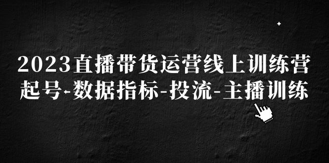 （5122期）2023直播带货运营线上训练营，起号-数据指标-投流-主播训练-飓风网创资源站