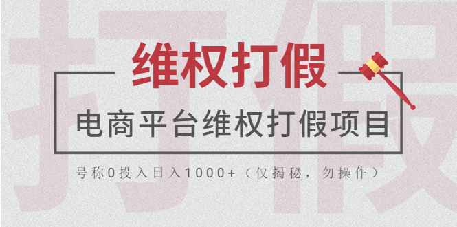 （5709期）电商平台维权打假项目，号称0投入日入1000+（仅揭秘，勿操作）-飓风网创资源站