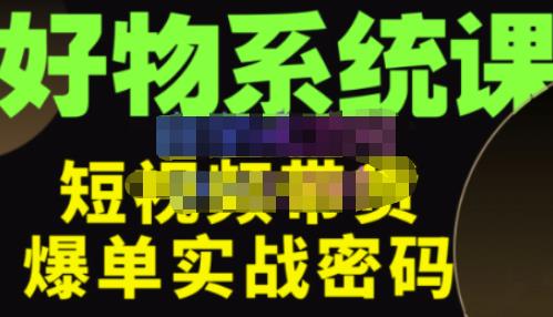 大嘴·好物短视频带货解析，学完你将懂的短视频带货底层逻辑，做出能表现的短视频-飓风网创资源站