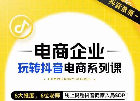 玺承·电商企业玩转抖音电商系列课，6大维度，6位老师，线上揭秘抖音商家入局SOP-飓风网创资源站