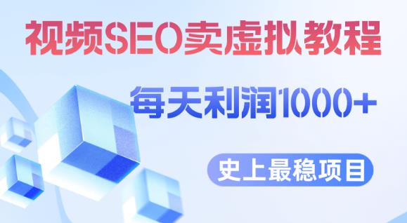 视频SEO出售虚拟产品每天稳定2-5单利润1000+史上最稳定私域变现项目【揭秘】-飓风网创资源站