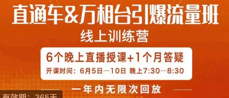 直通车&万相台引爆流量班，6天打通你开直通车·万相台的任督二脉-飓风网创资源站