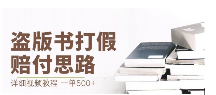 最新盗版书赔付打假项目，一单利润500+【详细玩法视频教程】【仅揭秘】-飓风网创资源站