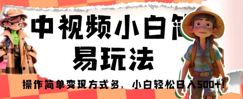 中视频小白简易玩法，操作简单变现方式多，小白轻松日入500+！【揭秘】-飓风网创资源站