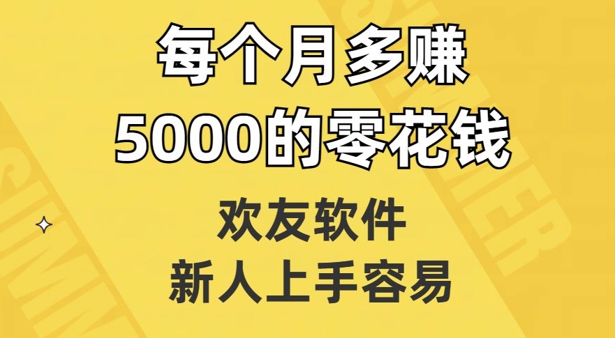 欢友软件，新人上手容易，每个月多赚5000的零花钱【揭秘】-飓风网创资源站