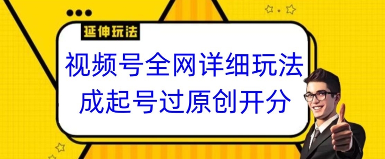 视频号全网最详细玩法，起号过原创开分成，单号日入300+【揭秘】-飓风网创资源站