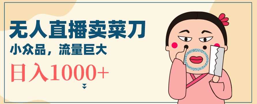 无人冷门品直播新玩法，通过卖菜刀日入1000+【揭秘】-飓风网创资源站