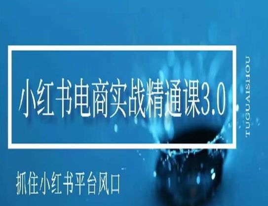 小红书电商实战精通课3.0，抓住小红书平台的风口，不错过有一个赚钱的机会-飓风网创资源站