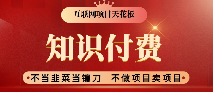 2024互联网项目天花板，新手小白也可以通过知识付费月入10W，实现财富自由-飓风网创资源站