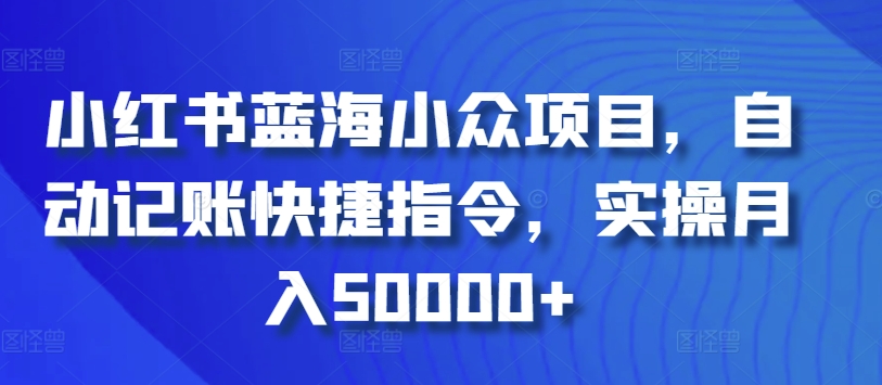 小红书蓝海小众项目，自动记账快捷指令，实操月入50000+-飓风网创资源站