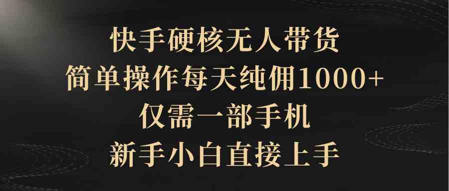 （9861期）快手硬核无人带货，简单操作每天纯佣1000+,仅需一部手机，新手小白直接上手-飓风网创资源站