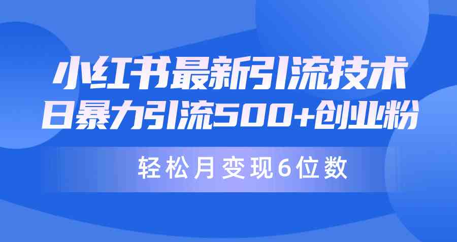 （9871期）日引500+月变现六位数24年最新小红书暴力引流兼职粉教程-飓风网创资源站