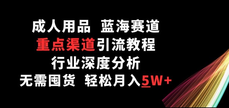 成人用品，蓝海赛道，重点渠道引流教程，行业深度分析，无需囤货，轻松月入5W+-飓风网创资源站