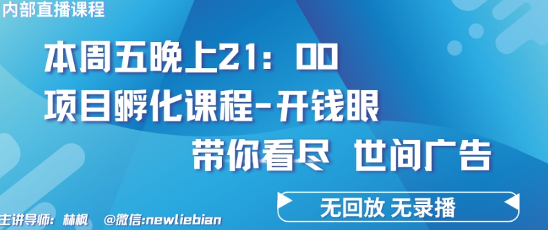 4.26日内部回放课程《项目孵化-开钱眼》赚钱的底层逻辑-飓风网创资源站