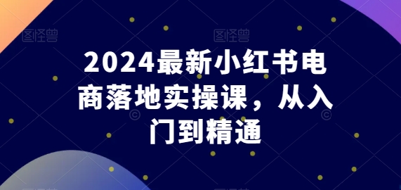 2024最新小红书电商落地实操课，从入门到精通-飓风网创资源站