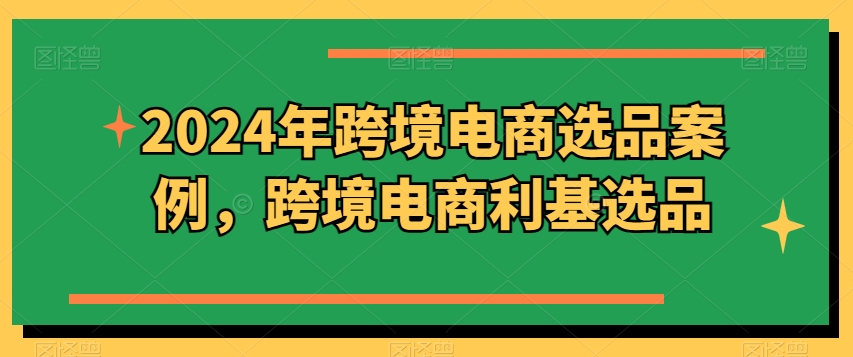 2024年跨境电商选品案例，跨境电商利基选品-飓风网创资源站