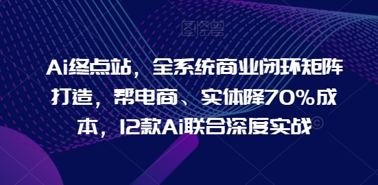 Ai终点站，全系统商业闭环矩阵打造，帮电商、实体降70%成本，12款Ai联合深度实战-飓风网创资源站