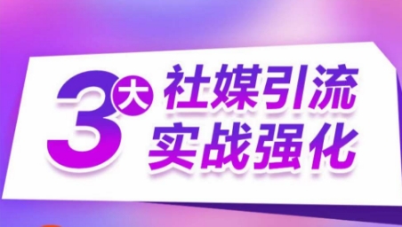 3大社媒引流实战强化，多渠道站外引流，高效精准获客，订单销售额翻倍增长-飓风网创资源站