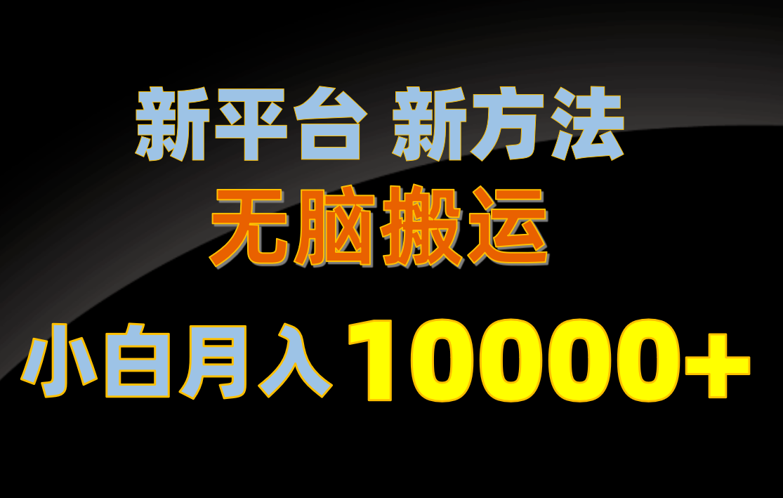 （10605期）新平台新方法，无脑搬运，月赚10000+，小白轻松上手不动脑-飓风网创资源站