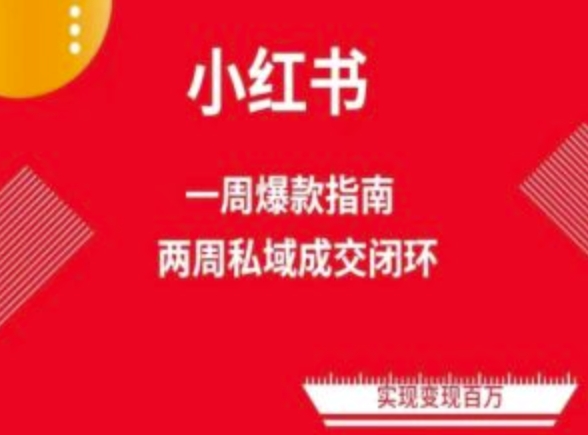 爆款小红书免费流量体系课程(两周变现)，小红书电商教程-飓风网创资源站