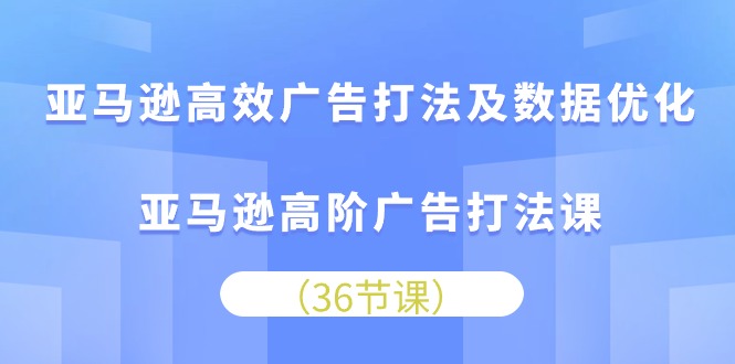 亚马逊高效广告打法及数据优化，亚马逊高阶广告打法课（36节）-飓风网创资源站