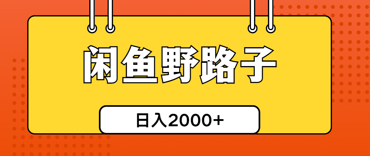 （10679期）闲鱼野路子引流创业粉，日引50+单日变现四位数-飓风网创资源站