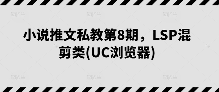 小说推文私教第8期，LSP混剪类(UC浏览器)-飓风网创资源站