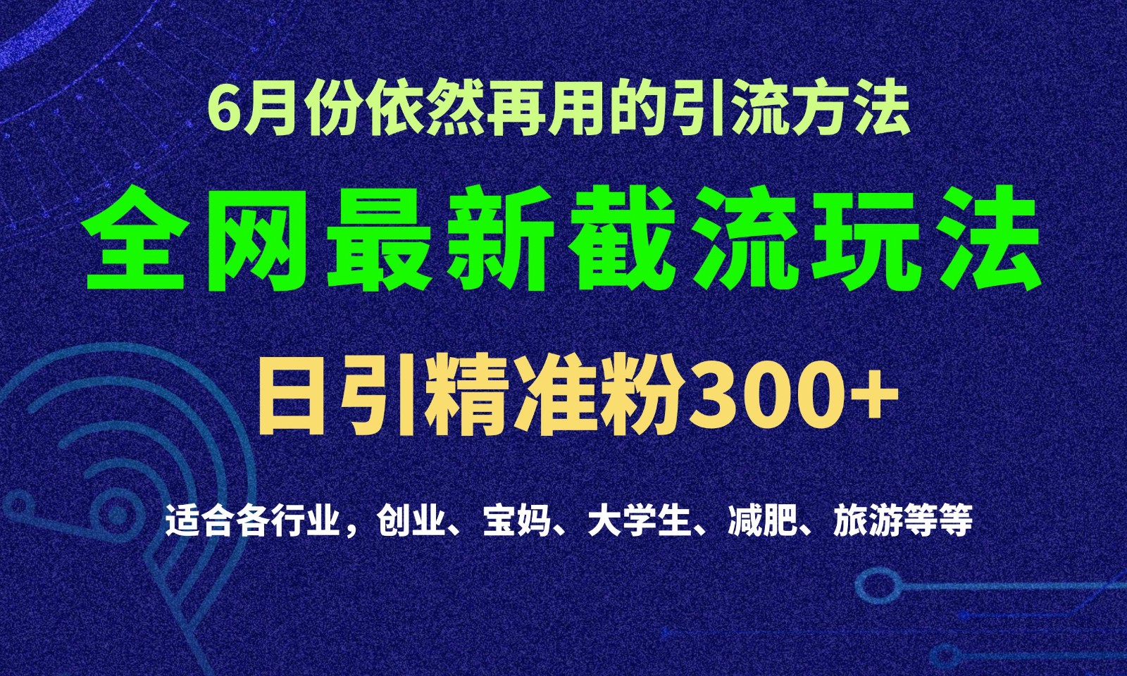 2024全网最新截留玩法，每日引流突破300+-飓风网创资源站