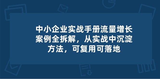 （10889期）中小 企业 实操手册-流量增长案例拆解，从实操中沉淀方法，可复用可落地-飓风网创资源站