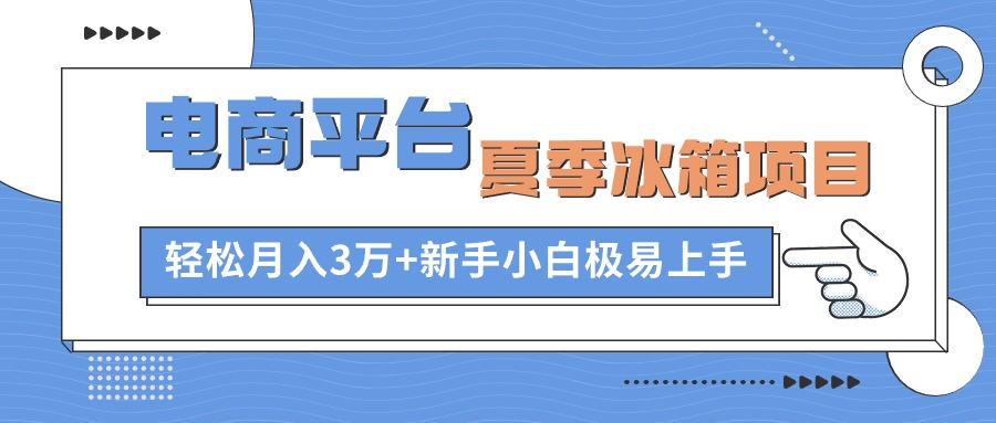 （10934期）电商平台夏季冰箱项目，轻松月入3万+，新手小白极易上手-飓风网创资源站