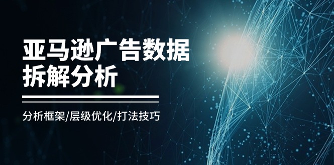 （11004期）亚马逊-广告数据拆解分析，分析框架/层级优化/打法技巧（8节课）-飓风网创资源站