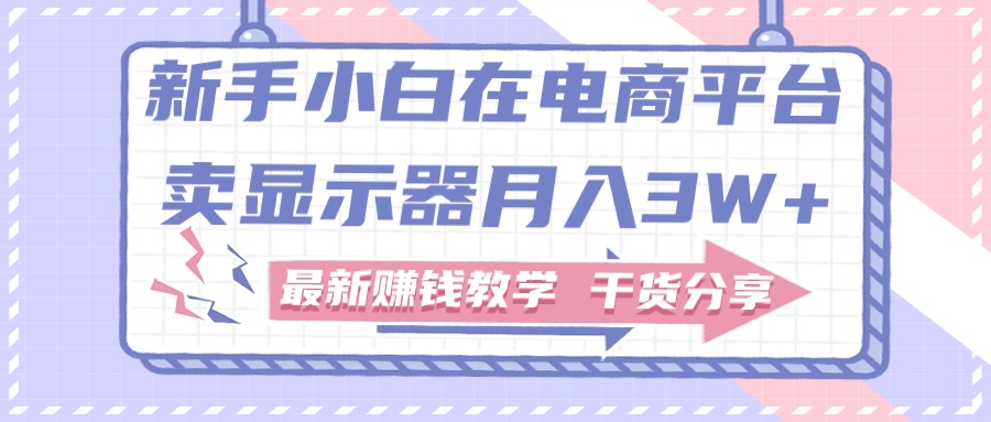 （11053期）新手小白如何做到在电商平台卖显示器月入3W+，最新赚钱教学干货分享-飓风网创资源站