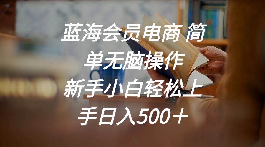 （11068期）蓝海会员电商 简单无脑操作 新手小白轻松上手日入500＋-飓风网创资源站