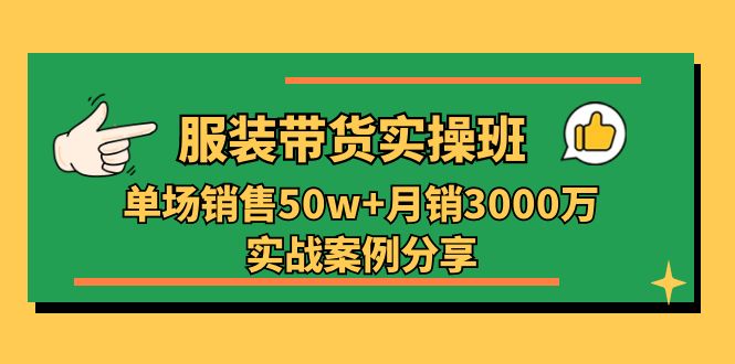 （11071期）服装带货实操培训班：单场销售50w+月销3000万实战案例分享（27节）-飓风网创资源站