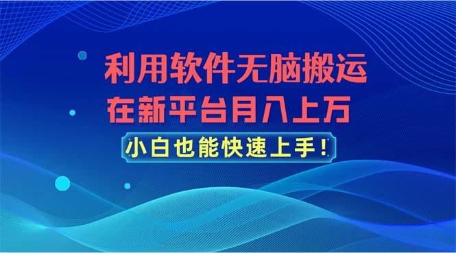 （11078期）利用软件无脑搬运，在新平台月入上万，小白也能快速上手-飓风网创资源站