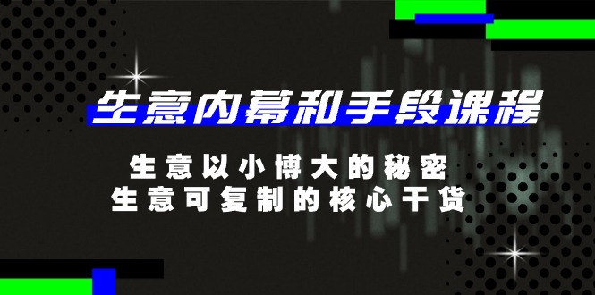 生意内幕和手段课程，生意以小博大的秘密，生意可复制的核心干货（20节）-飓风网创资源站