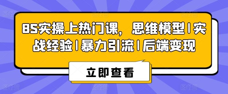 8S实操上热门课，思维模型|实战经验|暴力引流|后端变现-飓风网创资源站