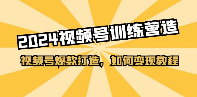 2024视频号训练营，视频号爆款打造，如何变现教程（20节课）-飓风网创资源站