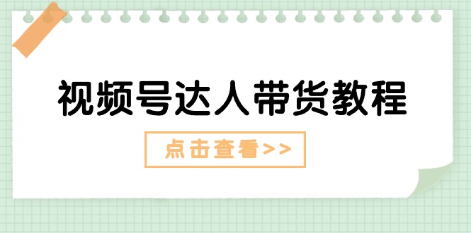 （11162期）视频号达人带货教程：达人剧情打法（长期）+达人带货广告（短期）-飓风网创资源站