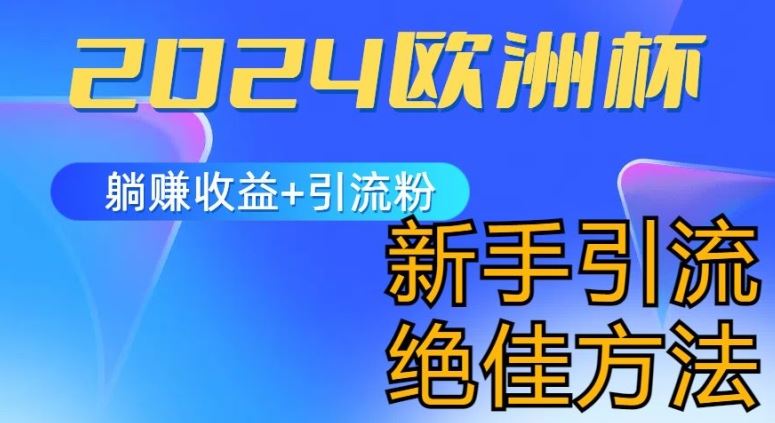 2024欧洲杯风口的玩法及实现收益躺赚+引流粉丝的方法，新手小白绝佳项目【揭秘】-飓风网创资源站