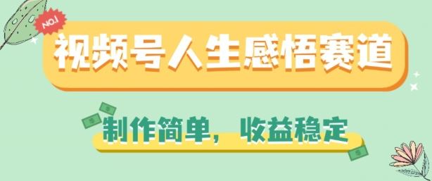 视频号人生感悟赛道，制作简单，收益稳定【揭秘】-飓风网创资源站