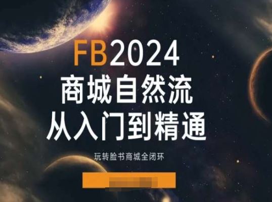 2024Faceboo商城自然流(从入门到精通)，玩转脸书商城全闭环-飓风网创资源站