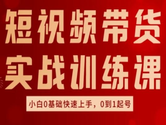 短视频带货实战训练课，好物分享实操，小白0基础快速上手，0到1起号-飓风网创资源站