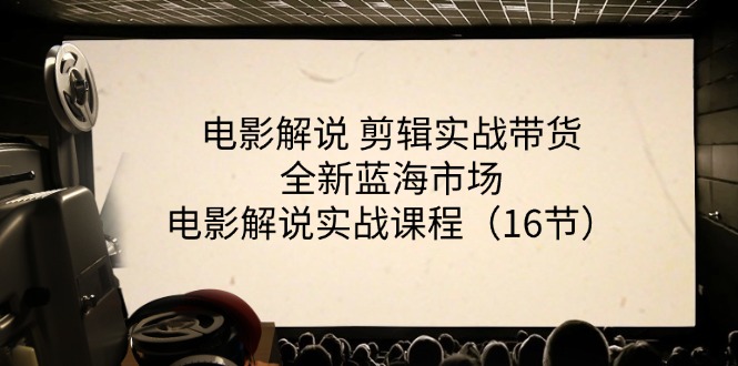 电影解说剪辑实战带货全新蓝海市场，电影解说实战课程（16节）-飓风网创资源站