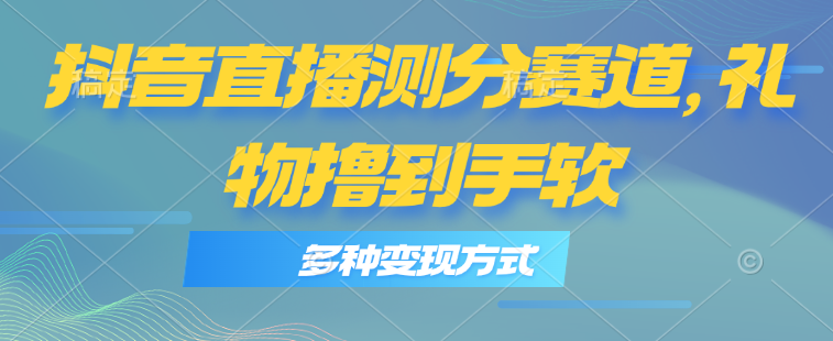 （11380期）抖音直播测分赛道，多种变现方式，轻松日入1000+-飓风网创资源站