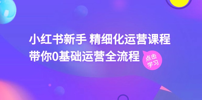 （11417期）小红书新手 精细化运营课程，带你0基础运营全流程（41节视频课）-飓风网创资源站