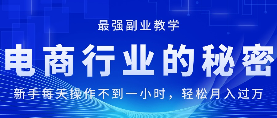 （11427期）电商行业的秘密，新手每天操作不到一小时，月入过万轻轻松松，最强副业…-飓风网创资源站