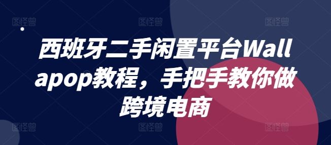 西班牙二手闲置平台Wallapop教程，手把手教你做跨境电商-飓风网创资源站