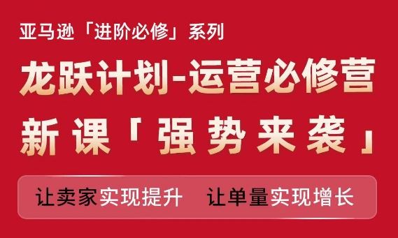 亚马逊进阶必修系列，龙跃计划-运营必修营新课，让卖家实现提升 让单量实现增长-飓风网创资源站